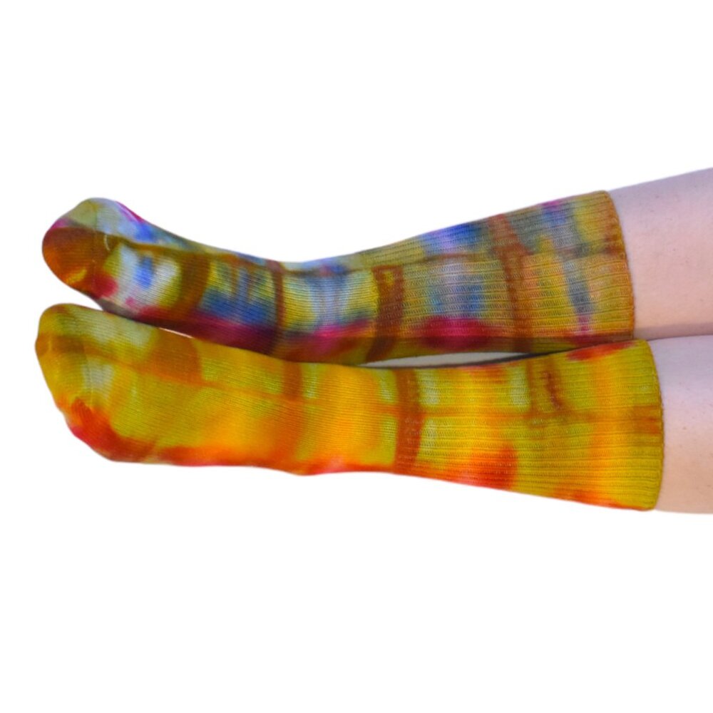 Rainbow Tie-Dye Socks - by Cross Dude Tie Die - One Size